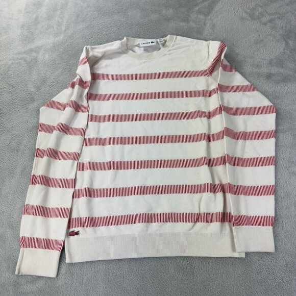 Lacoste Stripped Sweater White / Red Women’s Size M - Picture 1 of 10